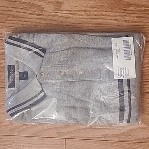 American Cottons Short-sleeved Golf Shirt 100% Cotton Pique 3X Gray & Black New